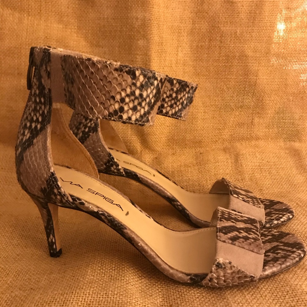 Via Spiga Snake Print Kitten Heel
